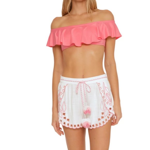 Trina Turk Womens Lahaina Cover up Shorts Pink NWT - Picture 3 of 10